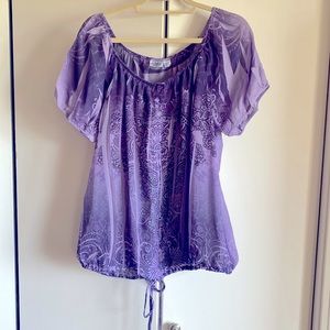 CATO 18/20W Peasant Blouse, short sleeve